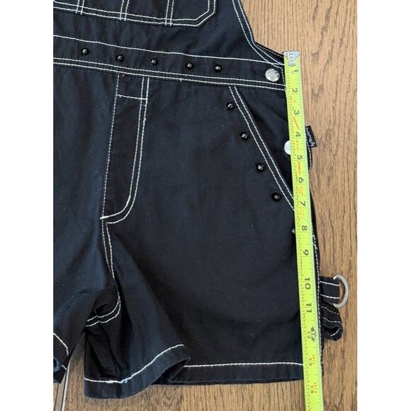 Tripp NYC Daang Goodman Darkstreet Goth Studded Bib Shortalls Women’s Sz S Black - Picture 12 of 14